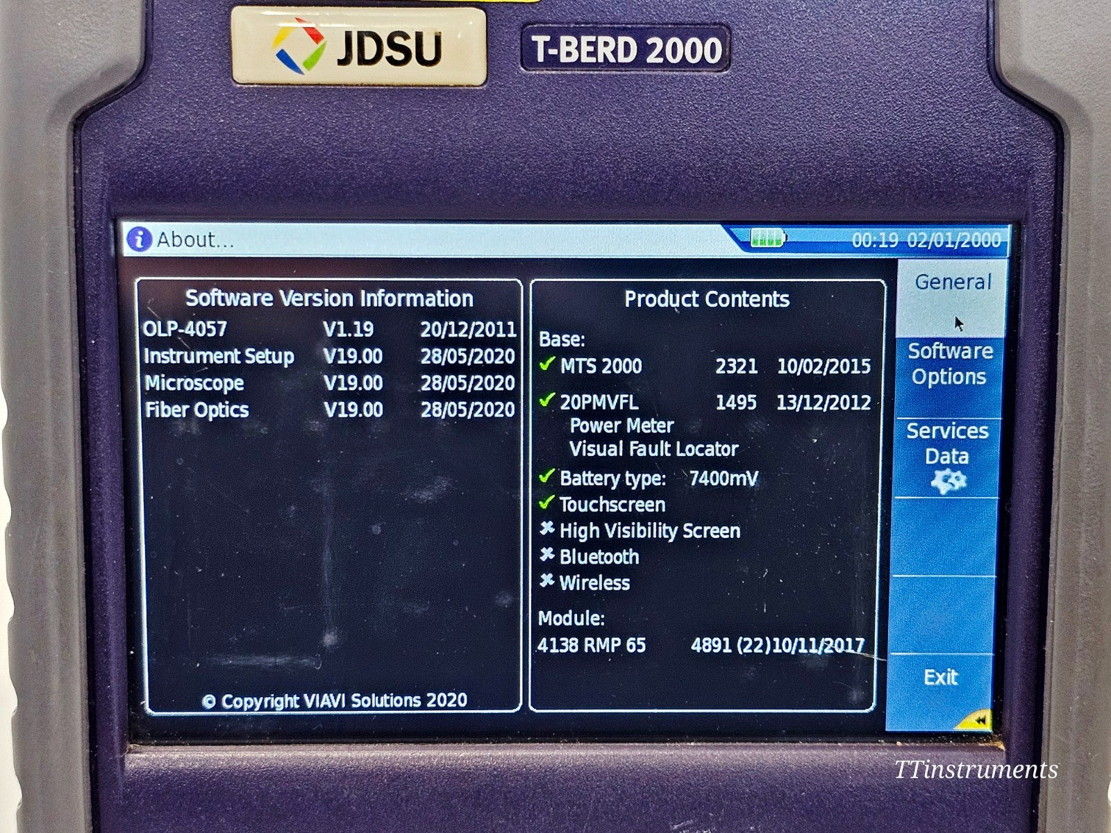 Viavi JDSU T-BERD 2000 + 4138 RMP65 1310/1550 & 1650 nm Filtered Metro PON OTDR11