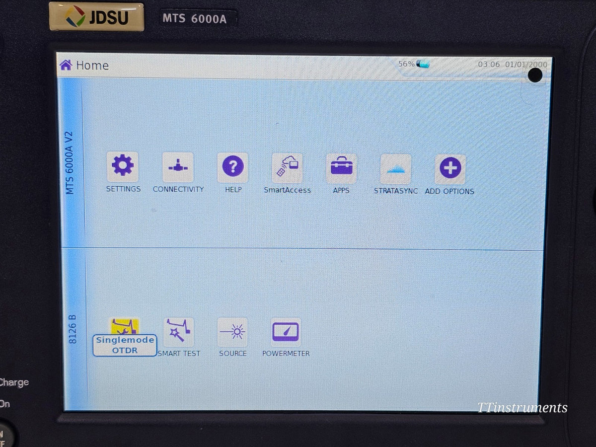 VIAVI MTS fibre test equipment angled view showing overall condition