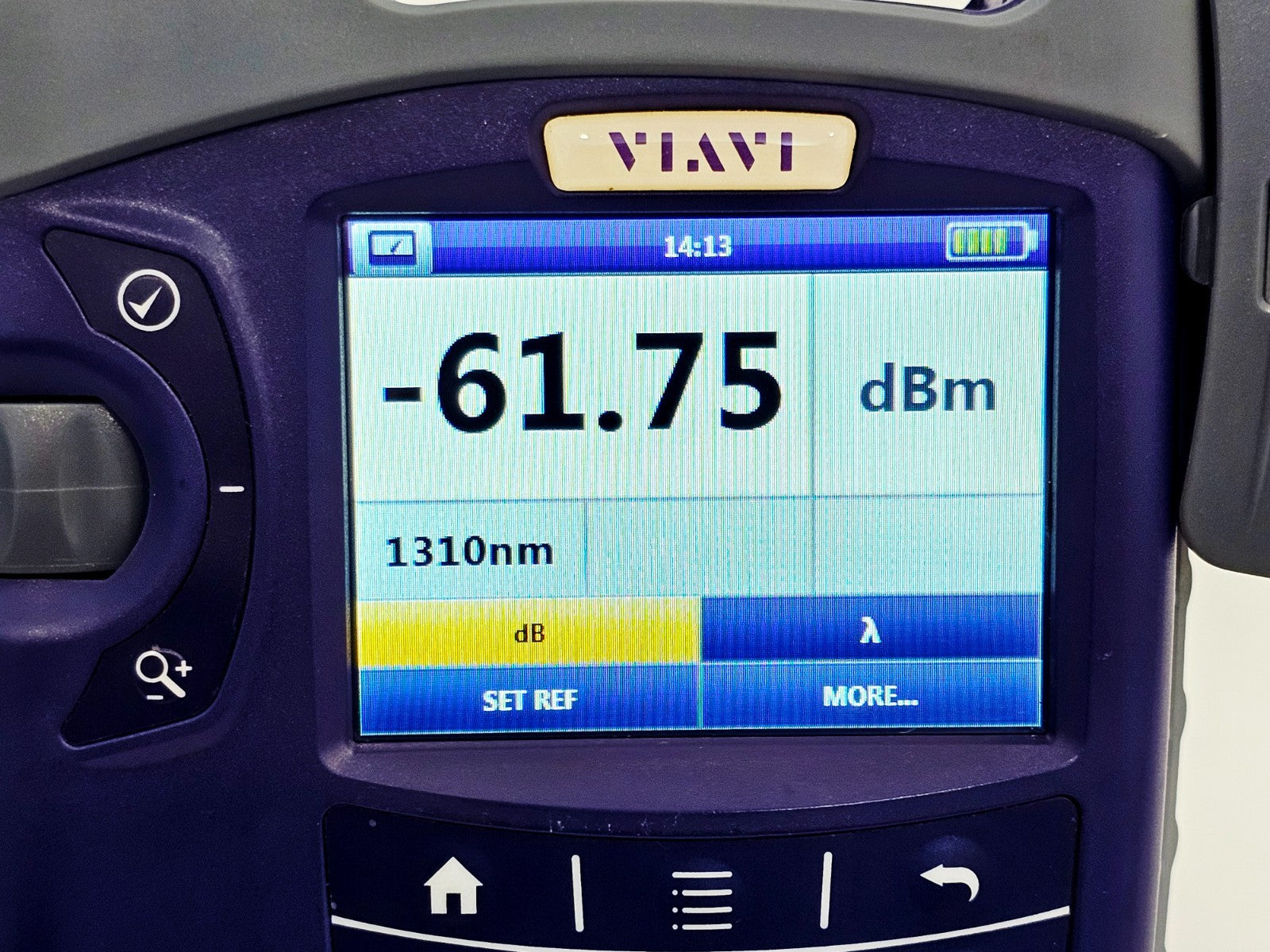 VIAVI OLP-82P fibre optic power meter accessory port detail