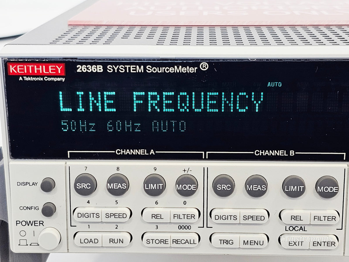 Keithley 2636B SMU bottom view showing feet and enclosure condition