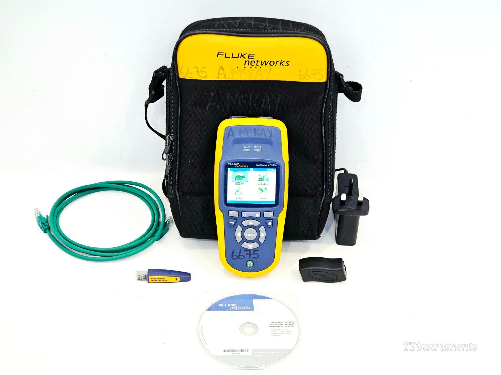 Fluke Networks used network test equipment front view, professional cable and network analyser