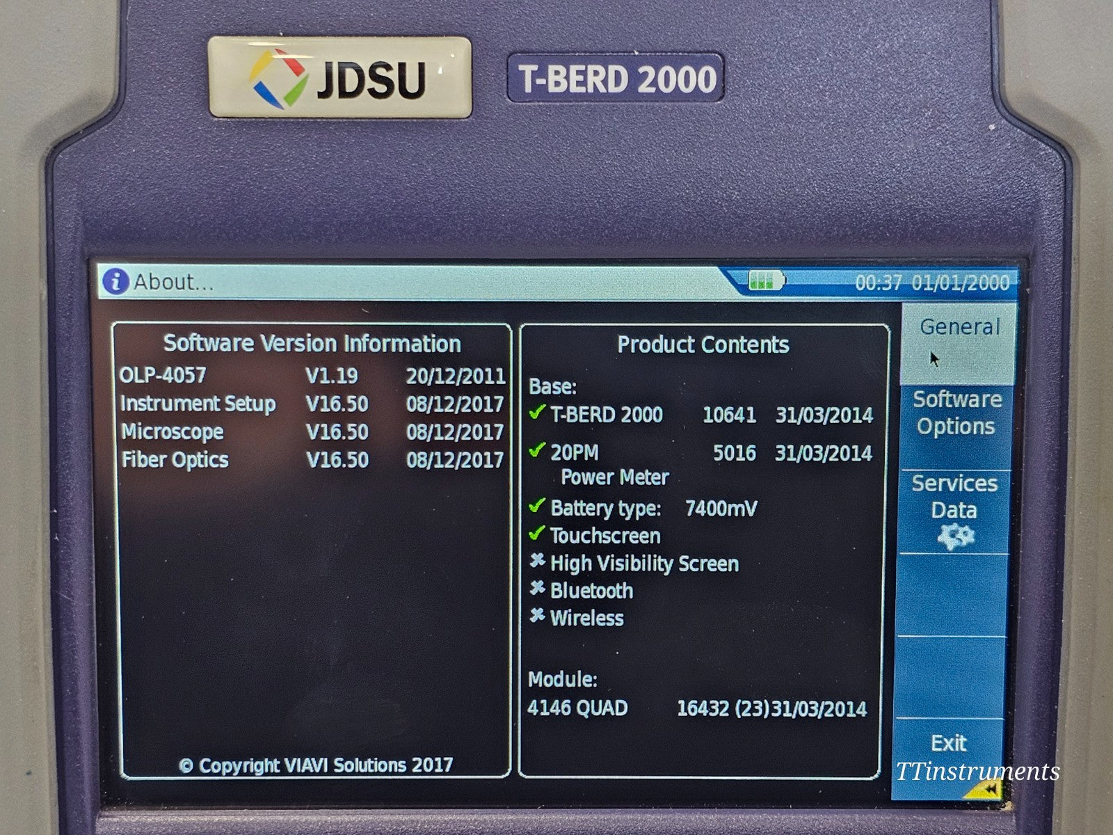 Calibrated Viavi JDSU T-BERD 2000 + 4146 QUAD OTDR SM MM 850/1300 1310/1550