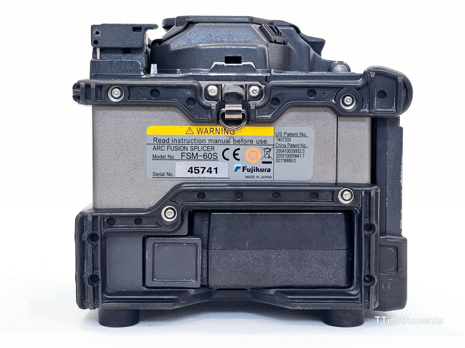 Fujikura FSM-60S splicer with battery charger and power adapter accessories