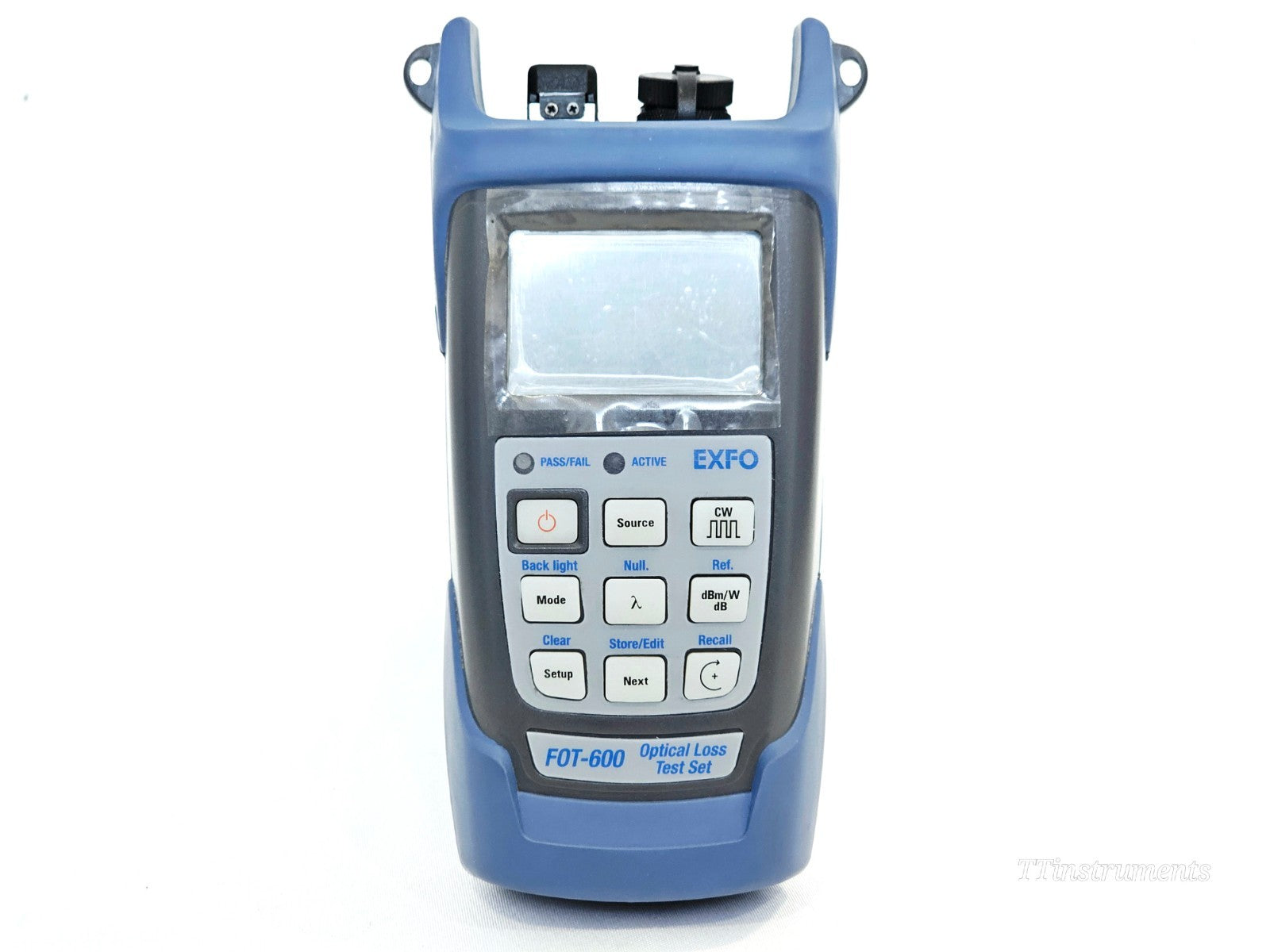 EXFO FOT-600 fibre optic tester side angle view