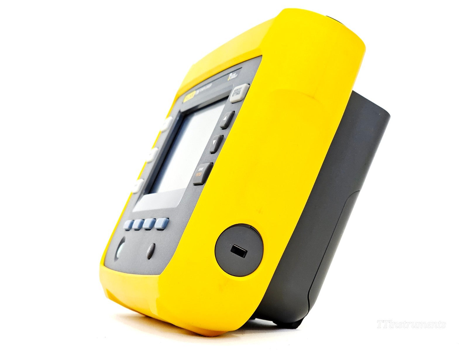Fluke 1736 power analyser side view showing connection ports and terminals