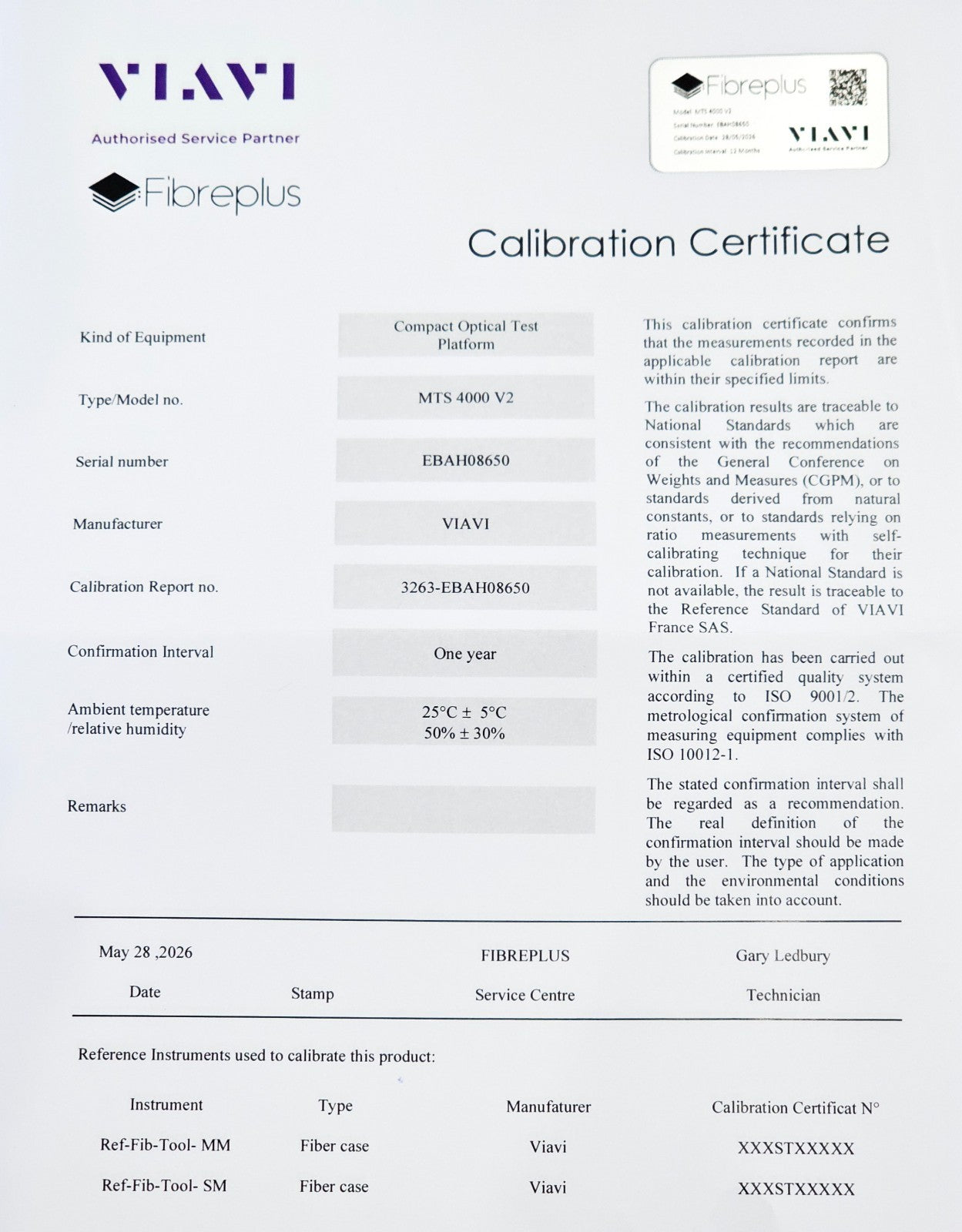 Calibrated Viavi MTS 4000 V2 + 4138 FB65 1310/1550/1650 Live OTDR & P5000i Tips2