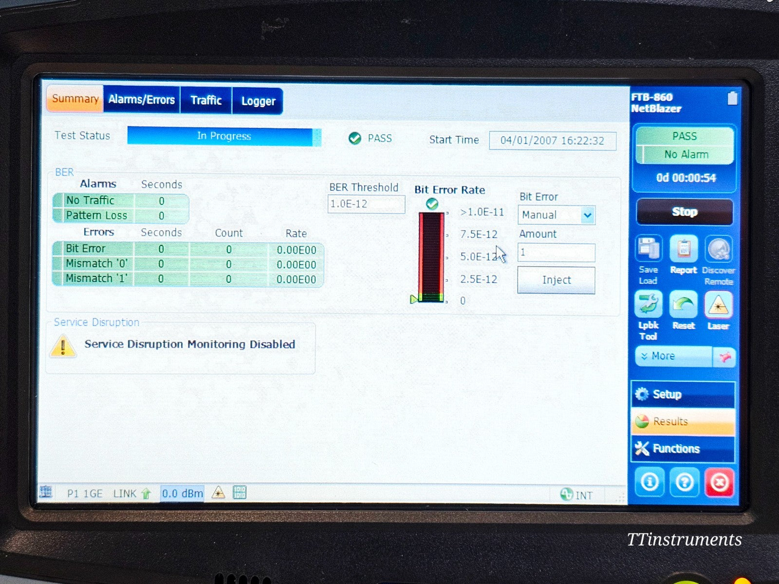 EXFO FTB-1 Mainframe with FTB-860 Ethernet Tester 1G RFC 2544 Ether SAM