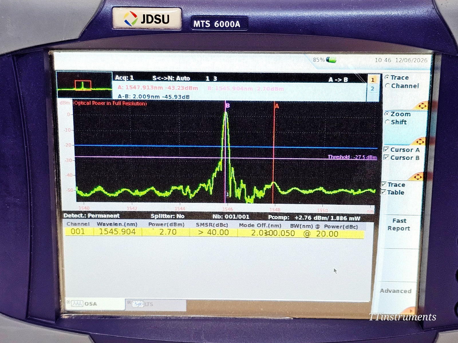 VIAVI JDSU optical spectrum analyser full unit overview used OSA