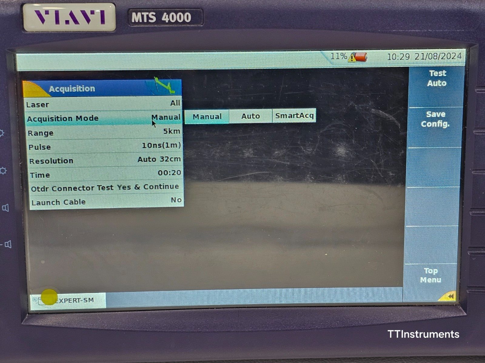 Viavi MTS 4000 Mainframe with PM/VFL & 4126 MA SM OTDR 1310/1550nm SC-APC
