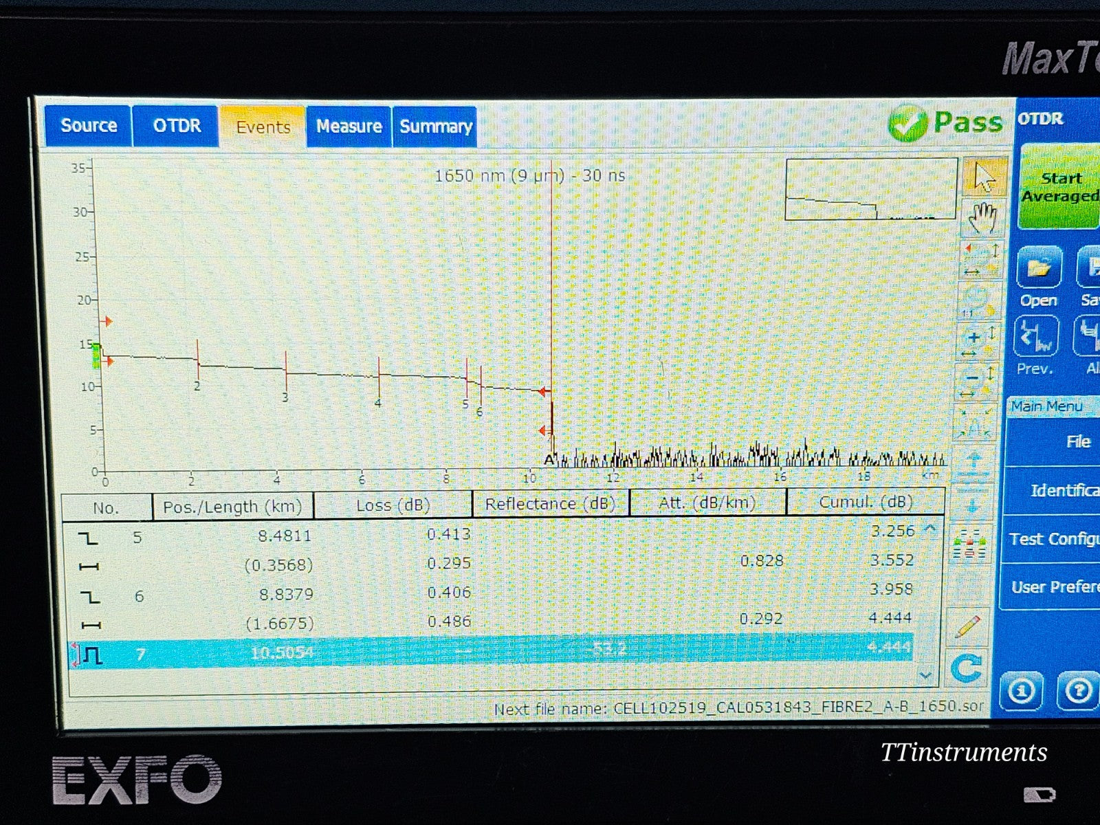 EXFO MAX-730C-SM8 MaxTester PON/Metro OTDR 1310/1550 + 1650 Live iOLM & ICERT18