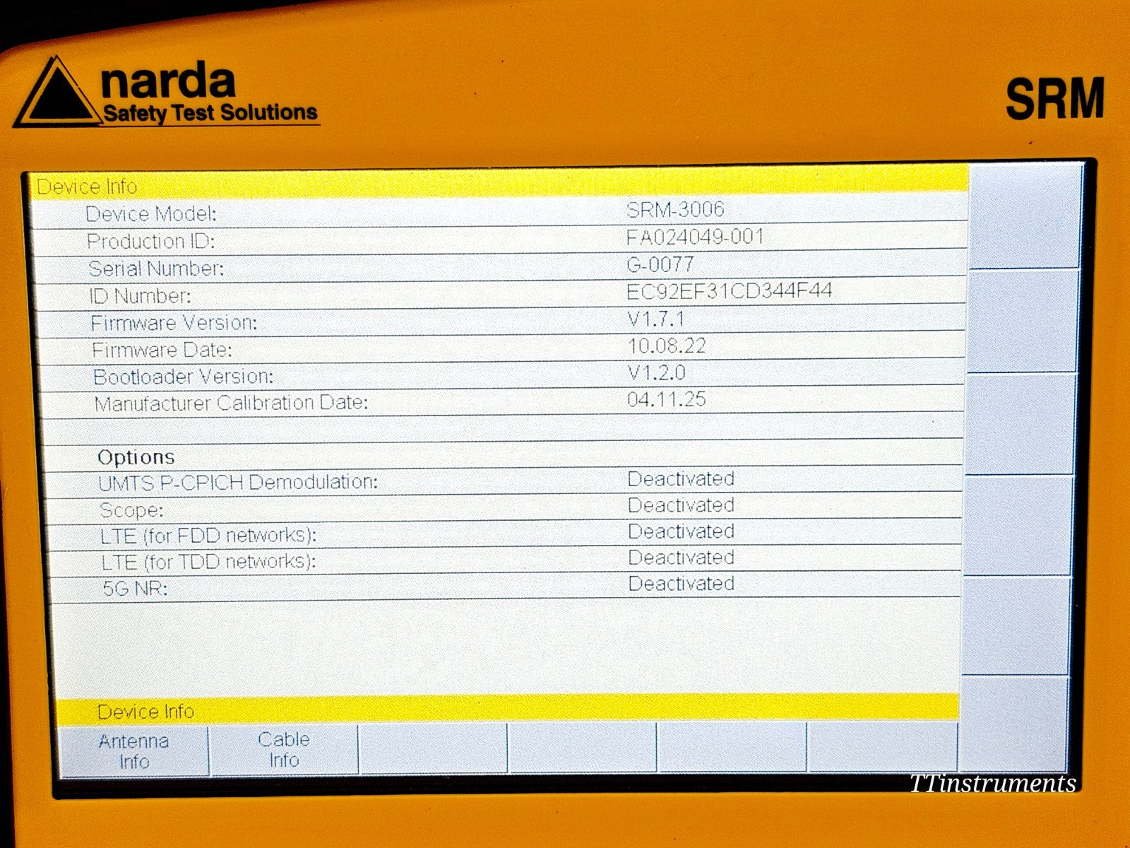 Calibrated Narda SRM-3006 Radiation Meter 9kHz-6GHz + 3501/03 3GHz Antenna17