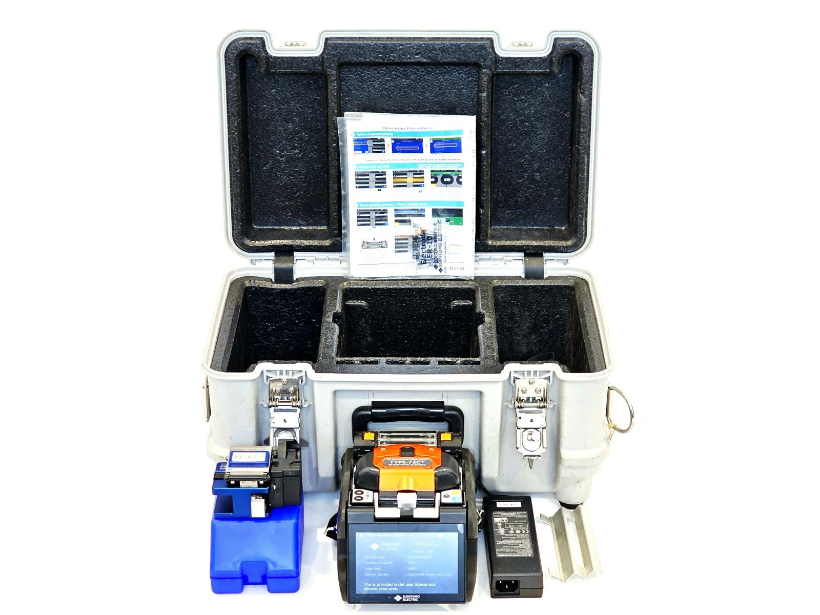 Sumitomo TYPE-72C+ refurbished fusion splicer, compact fibre optic splicing unit