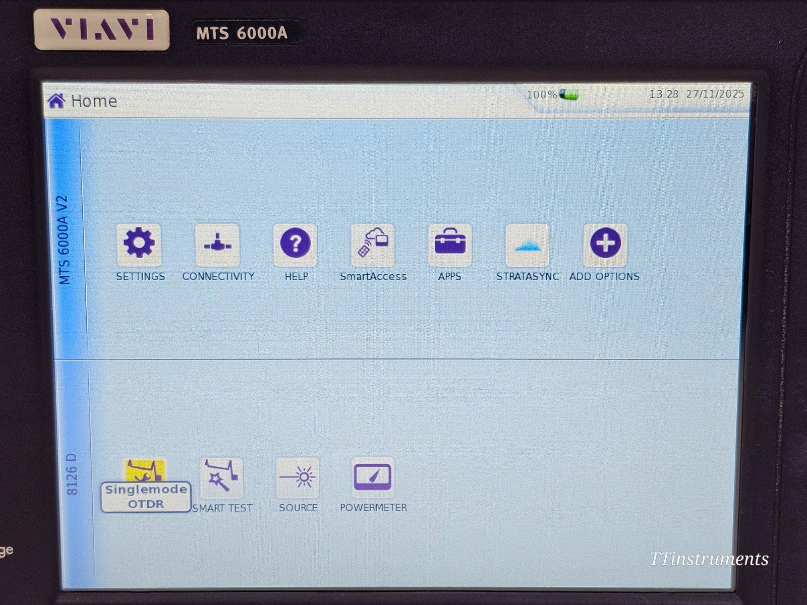 Calibrated Viavi JDSU MTS 6000A V2 + 8126D SM OTDR 1310/1550 nm 50/50 dB High Po