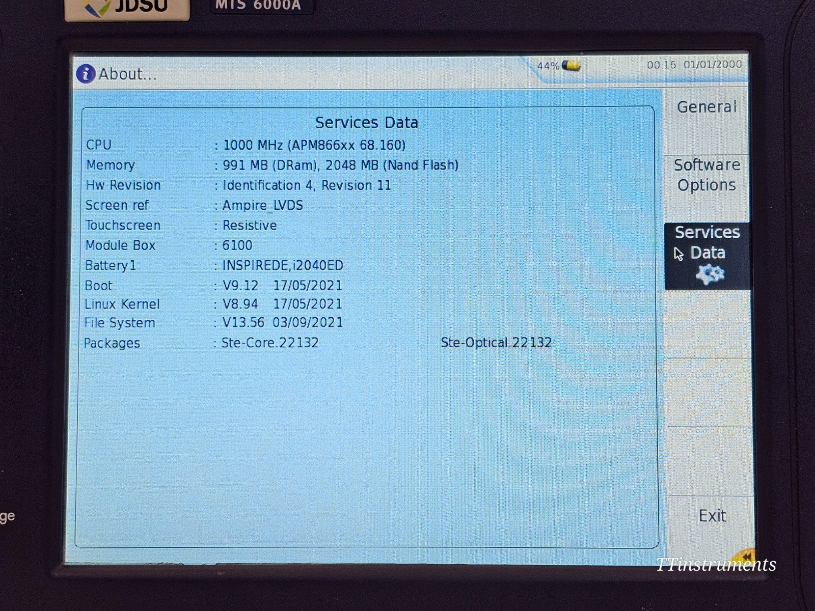 Viavi JDSU MTS 6000A V2 mainframe and MTS 6100 carrier, full unit overview