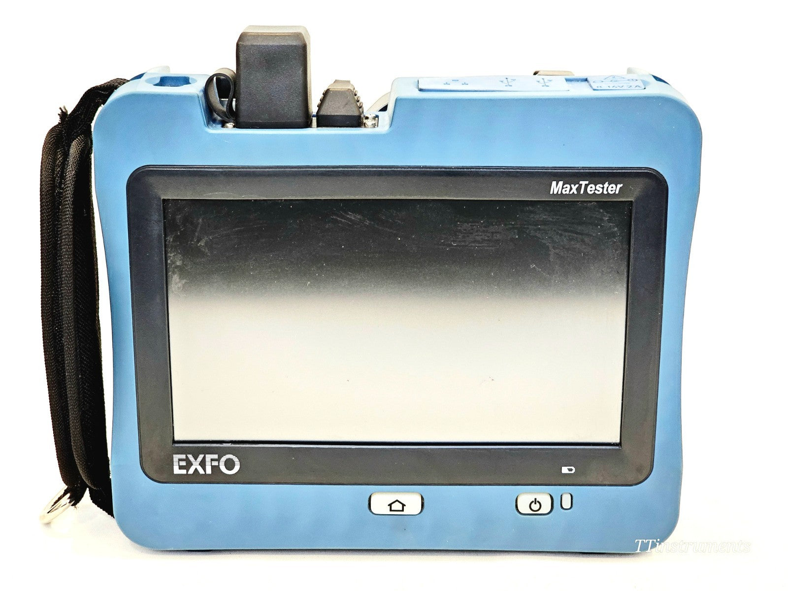 EXFO MAX-730C-SM8-EA OTDR side profile view showing ports and connectors
