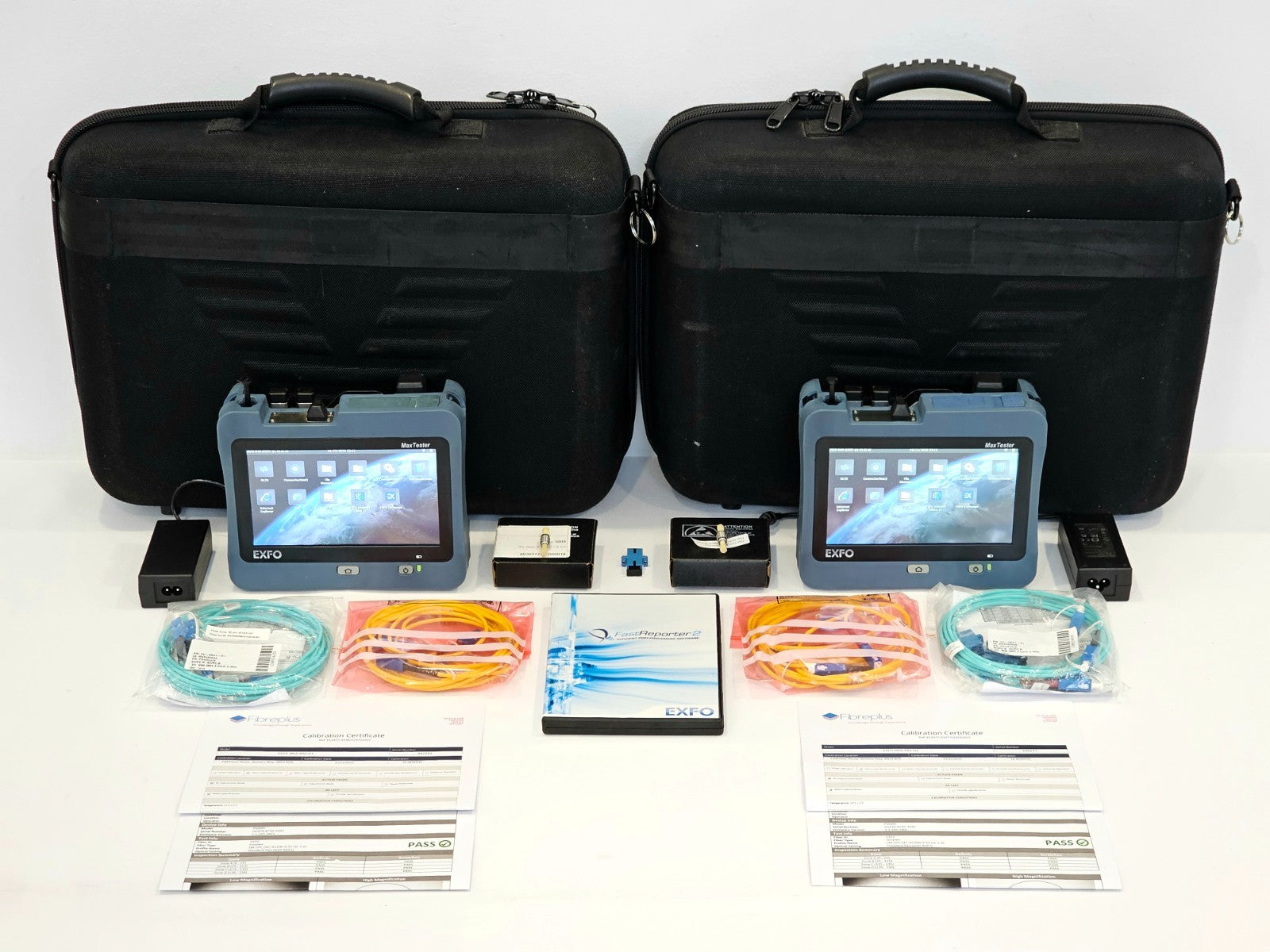 Calibrated EXFO OLTS MAX-940 ICERT QUAD 850/1300 1310/1550 SM MM Fiber Certifier