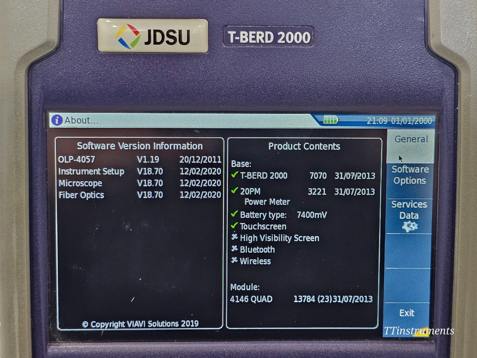 Viavi JDSU T-BERD 2000 + 4146 QUAD OTDR SM MM 850/1300 1310/1550 + P5000i Scope +MP-60