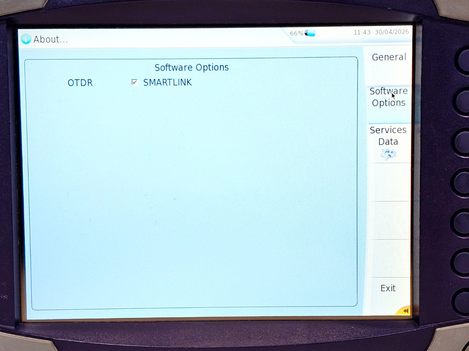 VIAVI MTS OTDR accessories included with used fibre test unit