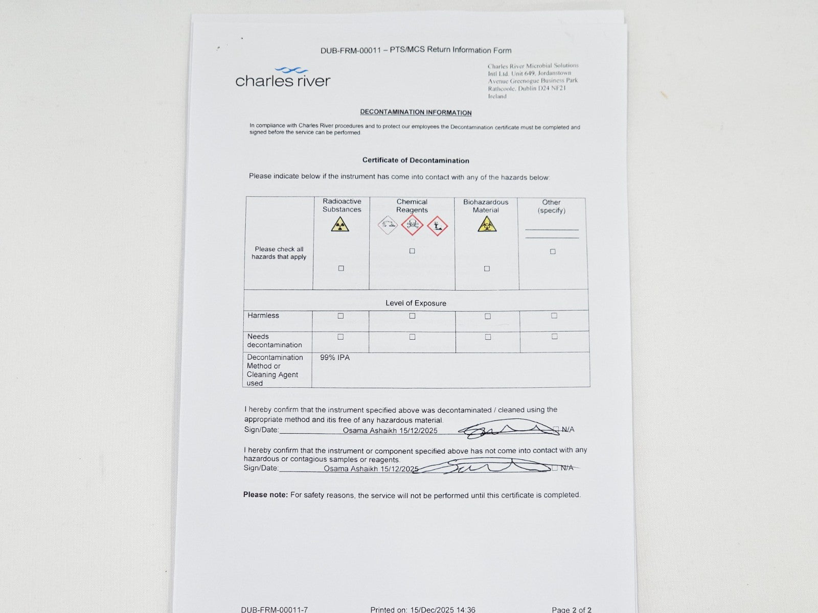 Calibrated Charles River Endosafe nexgen-PTS PTS150 Handheld Spectrophotometer