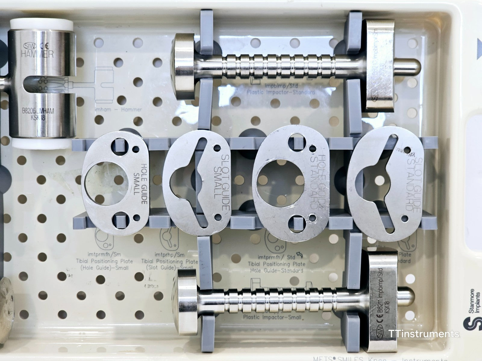 Stanmore Implants knee instruments detail of individual components