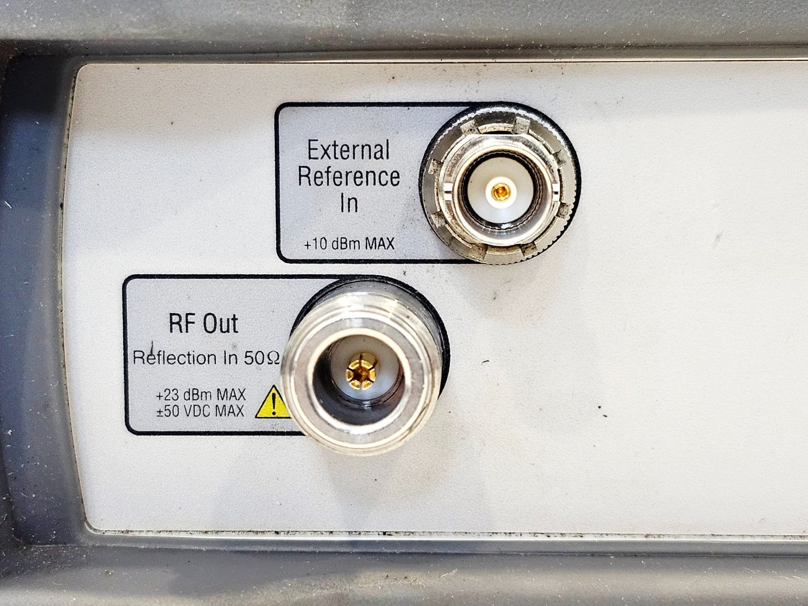 Anritsu S331E analyzer label and serial number plate close-up