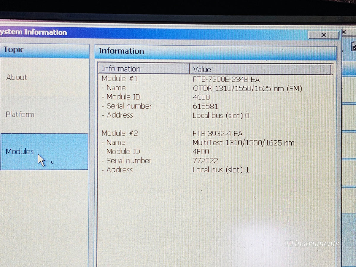 EXFO FTB-200 V2 OTDR 1310/1550/1625nm FTB-7300E-234B + FTB-3932 MultiTest12