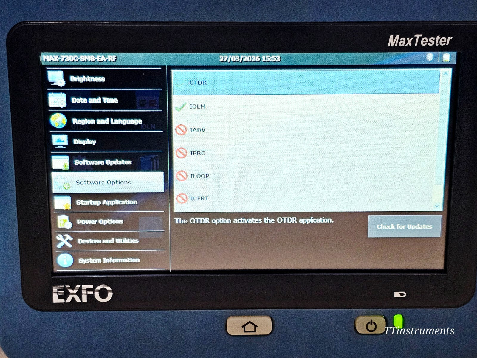 EXFO MAX-730C-SM8-EA OTDR cosmetic condition showing used unit exterior