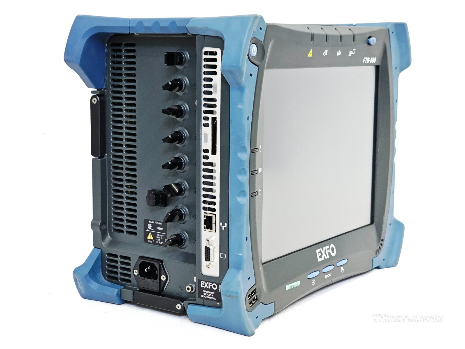 EXFO FTB-500 top view showing connectors and interface ports