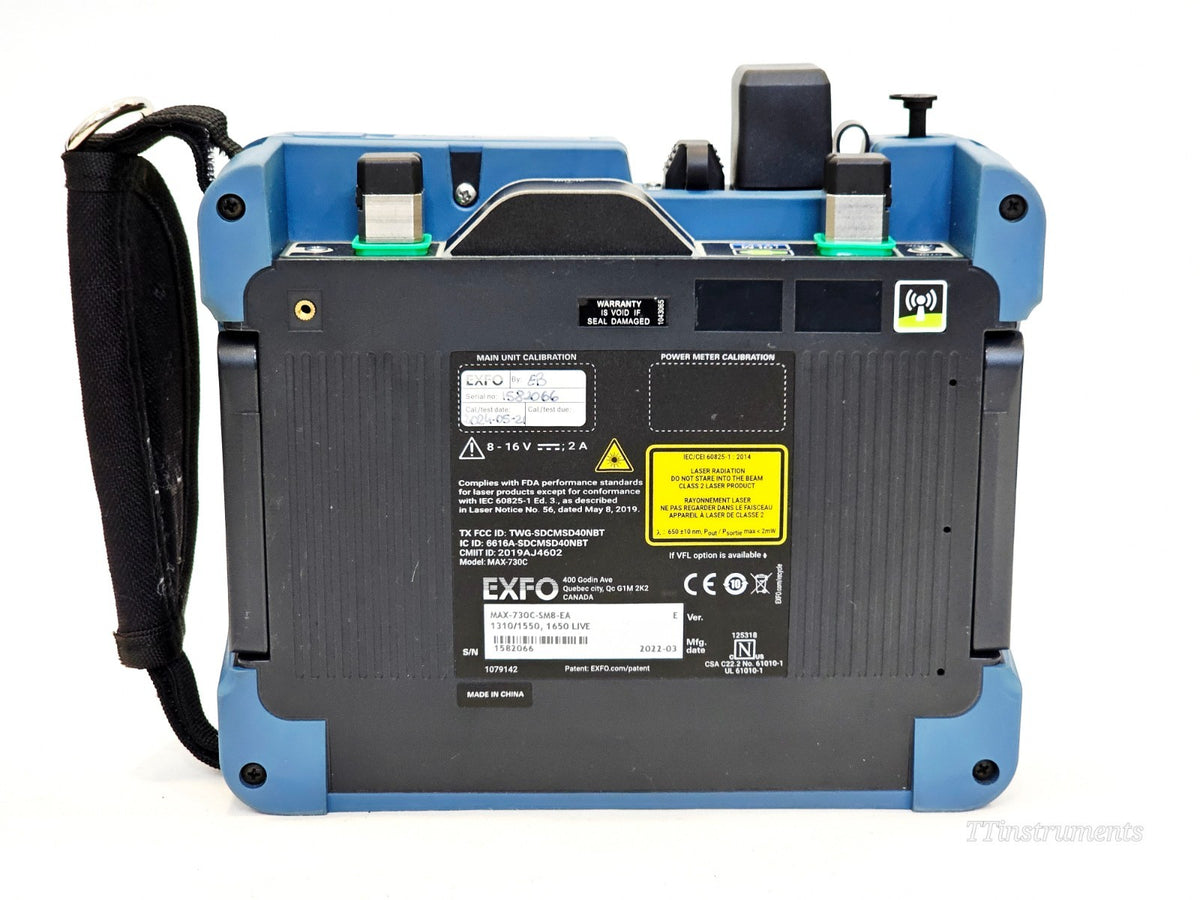 EXFO MAX-730C-SM8-EA OTDR display screen and user interface