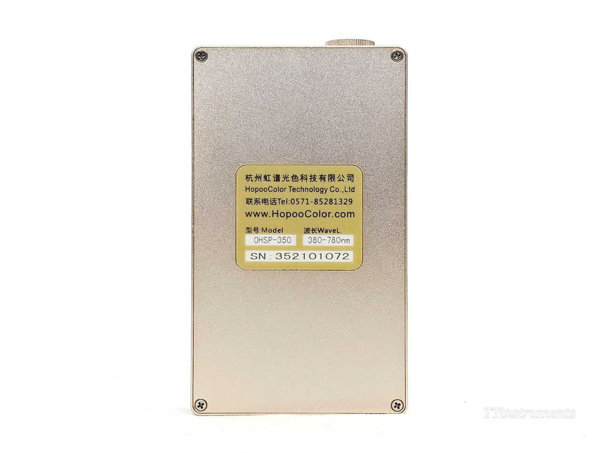 HopooColor OHSP-350 spectrometer measurement probe and fibre optic input detail