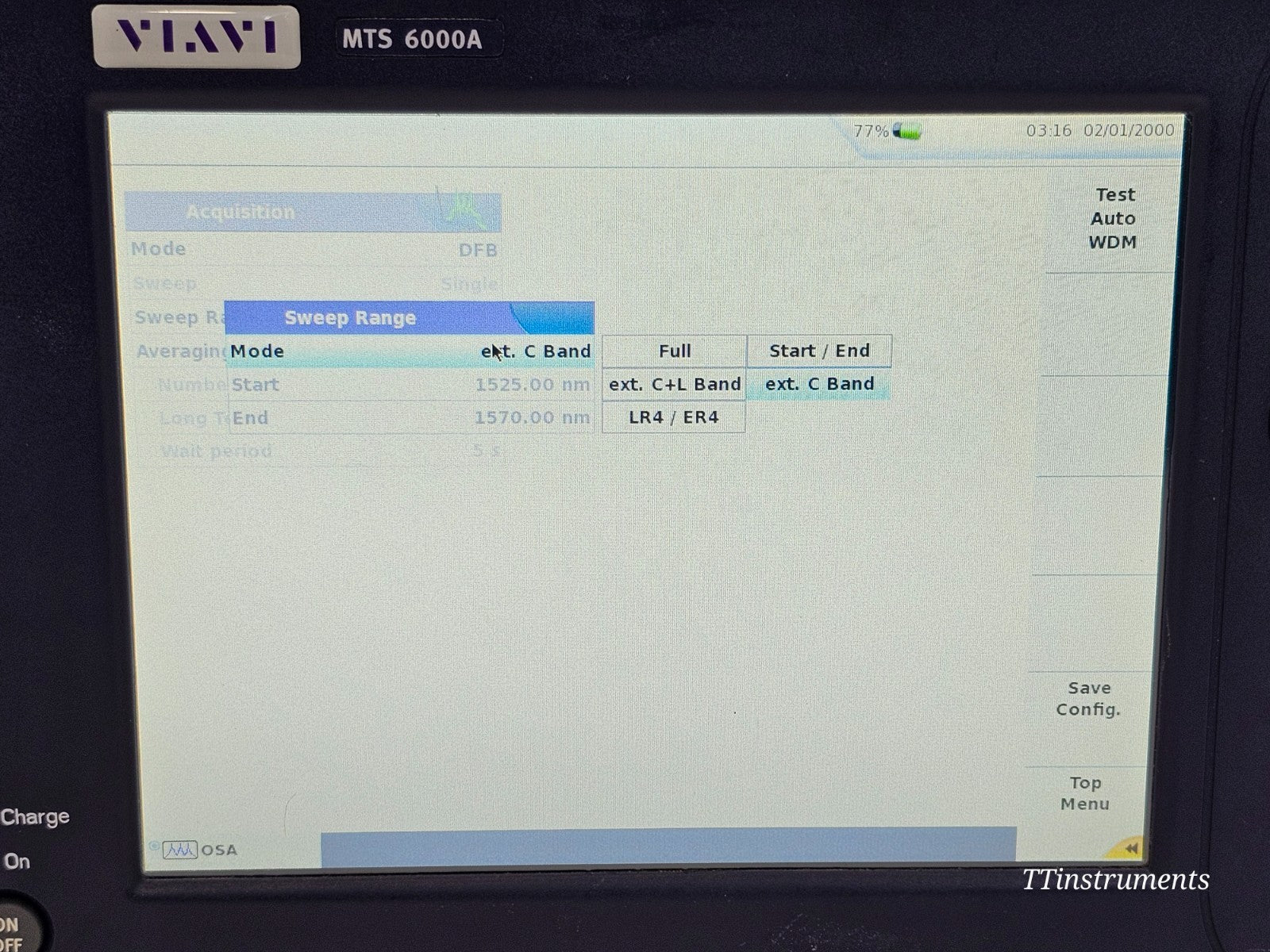 Viavi JDSU 6000V2 + OSA-110M OSA Optical Spectrum Analyzer 1250nm up to 1650nm