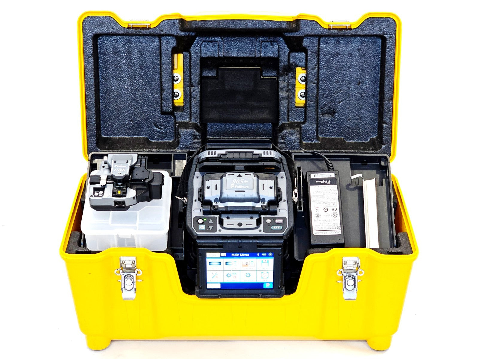 Fujikura 90S+ fusion splicer refurbished unit front view with touchscreen display