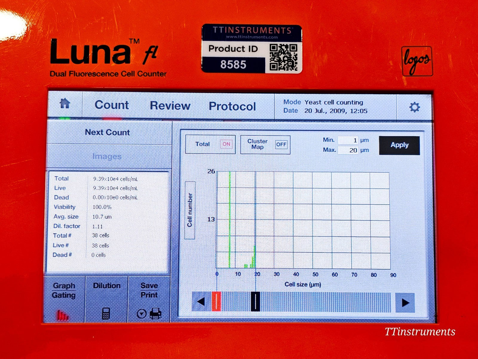 Logos Biosystems cell counter surface wear cosmetic detail used