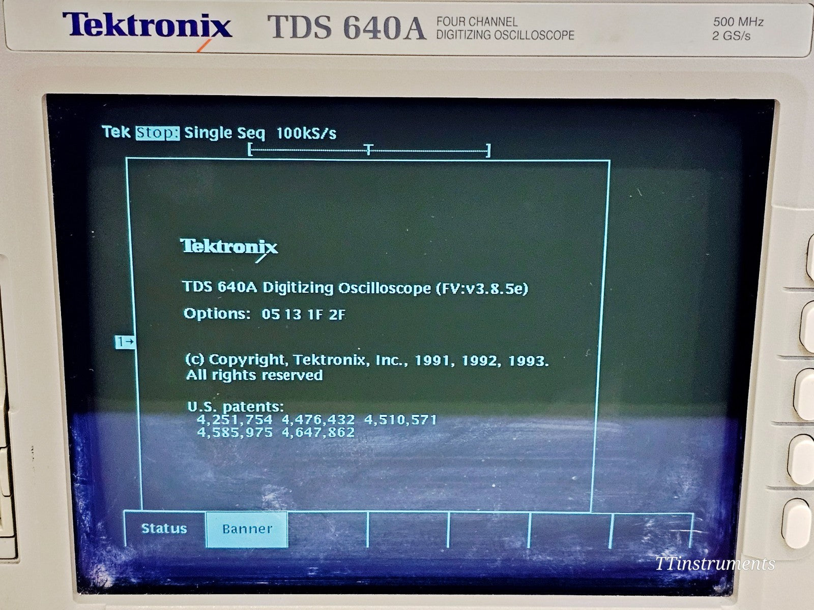 Tektronix TDS oscilloscope angled view showing overall unit condition