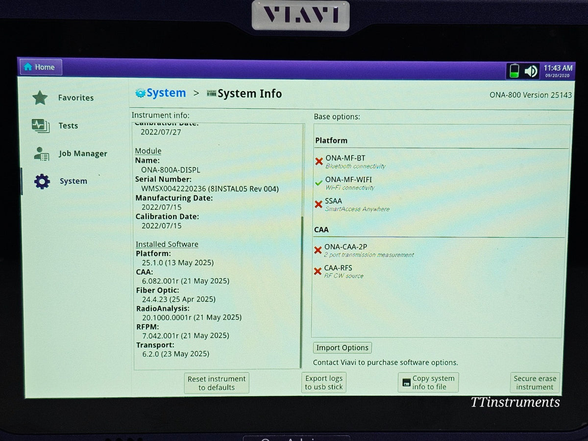 Viavi ONA-800 Mainframe MFD 2022 with Si 8100 & Dual 4100 Series Module Carrier11