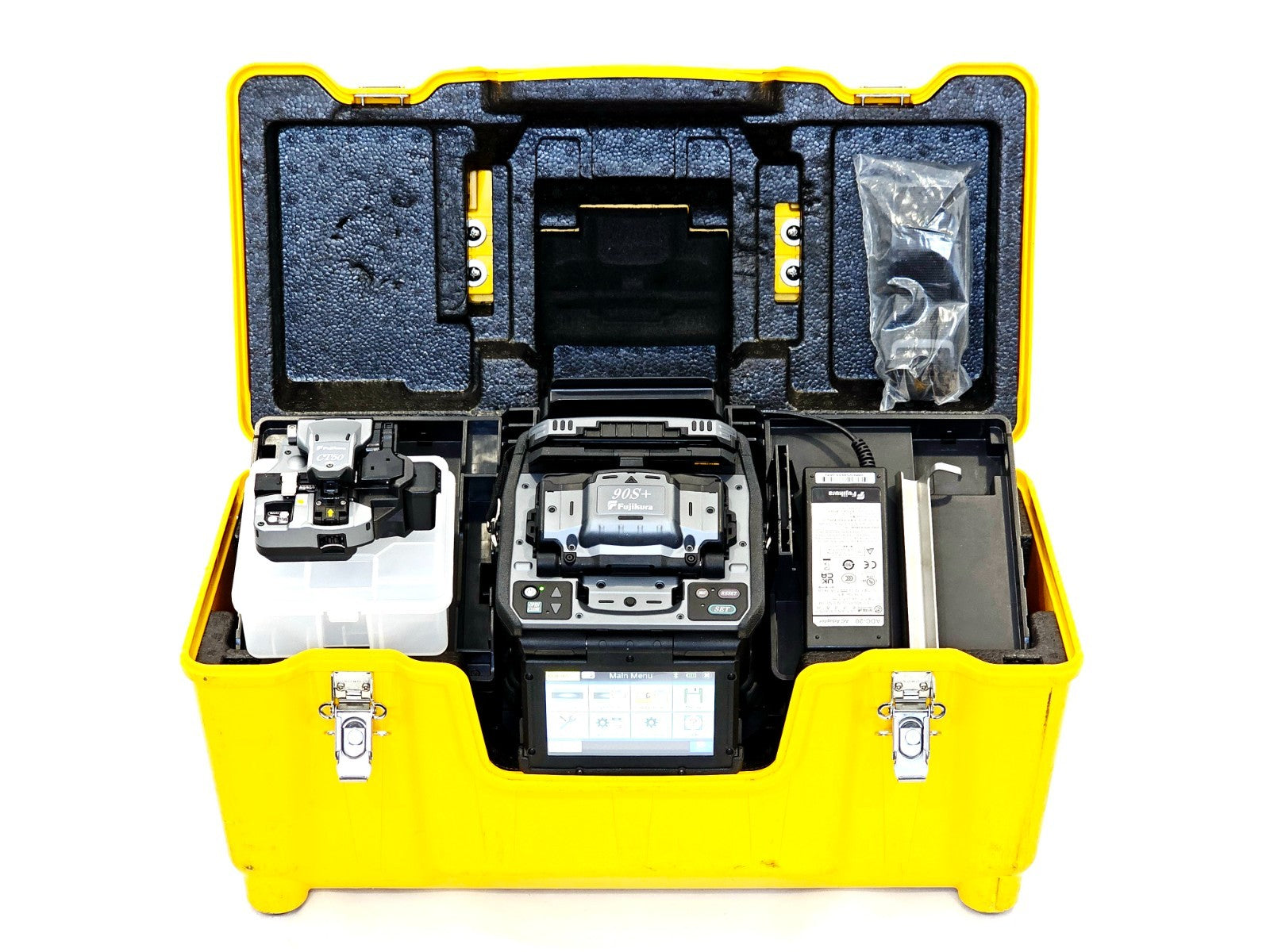 Fujikura 90S+ fusion splicer refurbished unit front view, fibre optic splicing equipment
