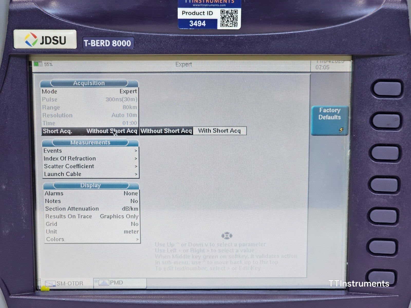 Calibrated Viavi JDSU T-BERD 8000 with CD PMD Analyzer 5083CD OTDR 81PMD