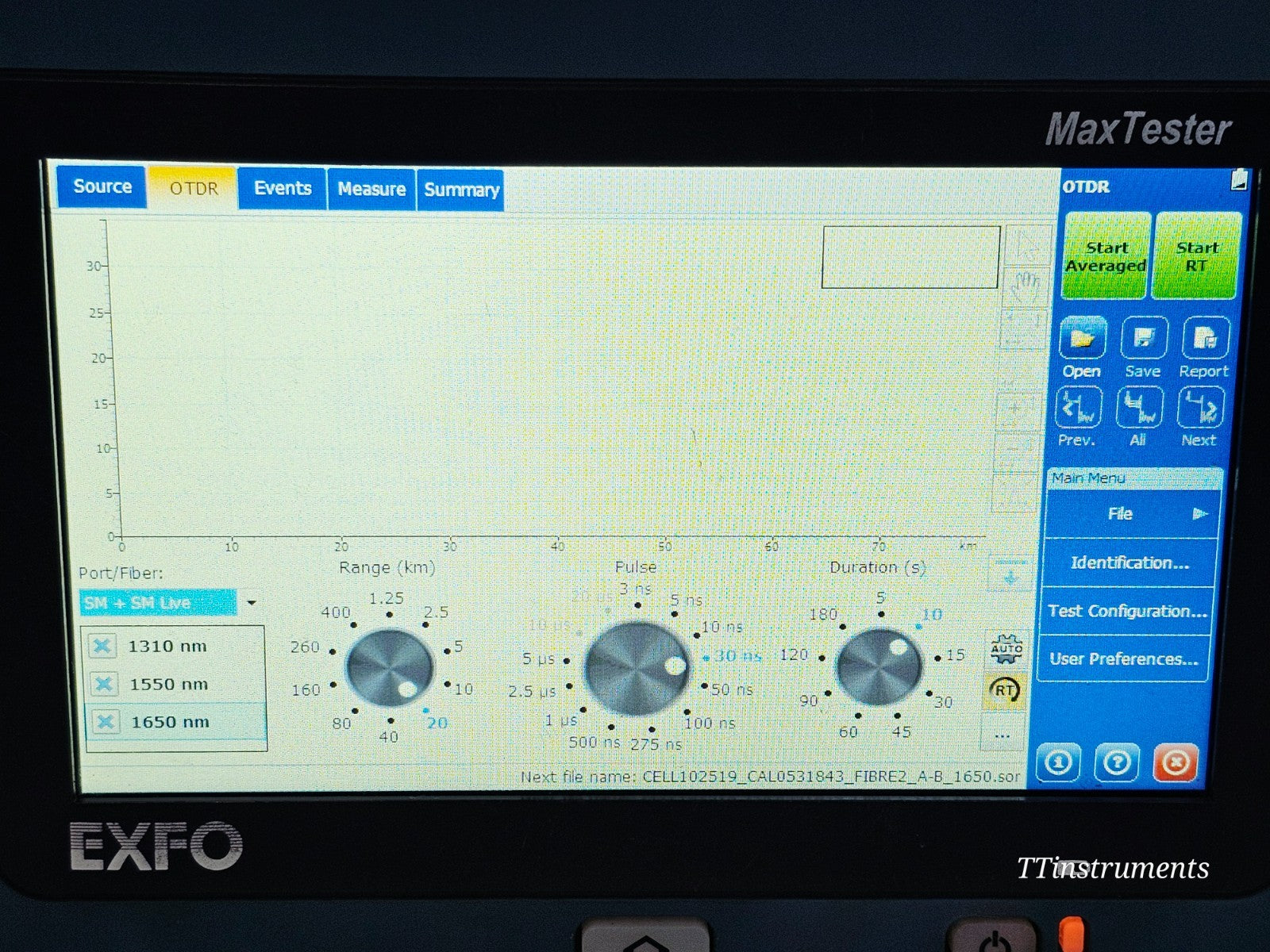 EXFO MAX-730C-SM8 MaxTester PON/Metro OTDR 1310/1550 + 1650 Live iOLM & ICERT15