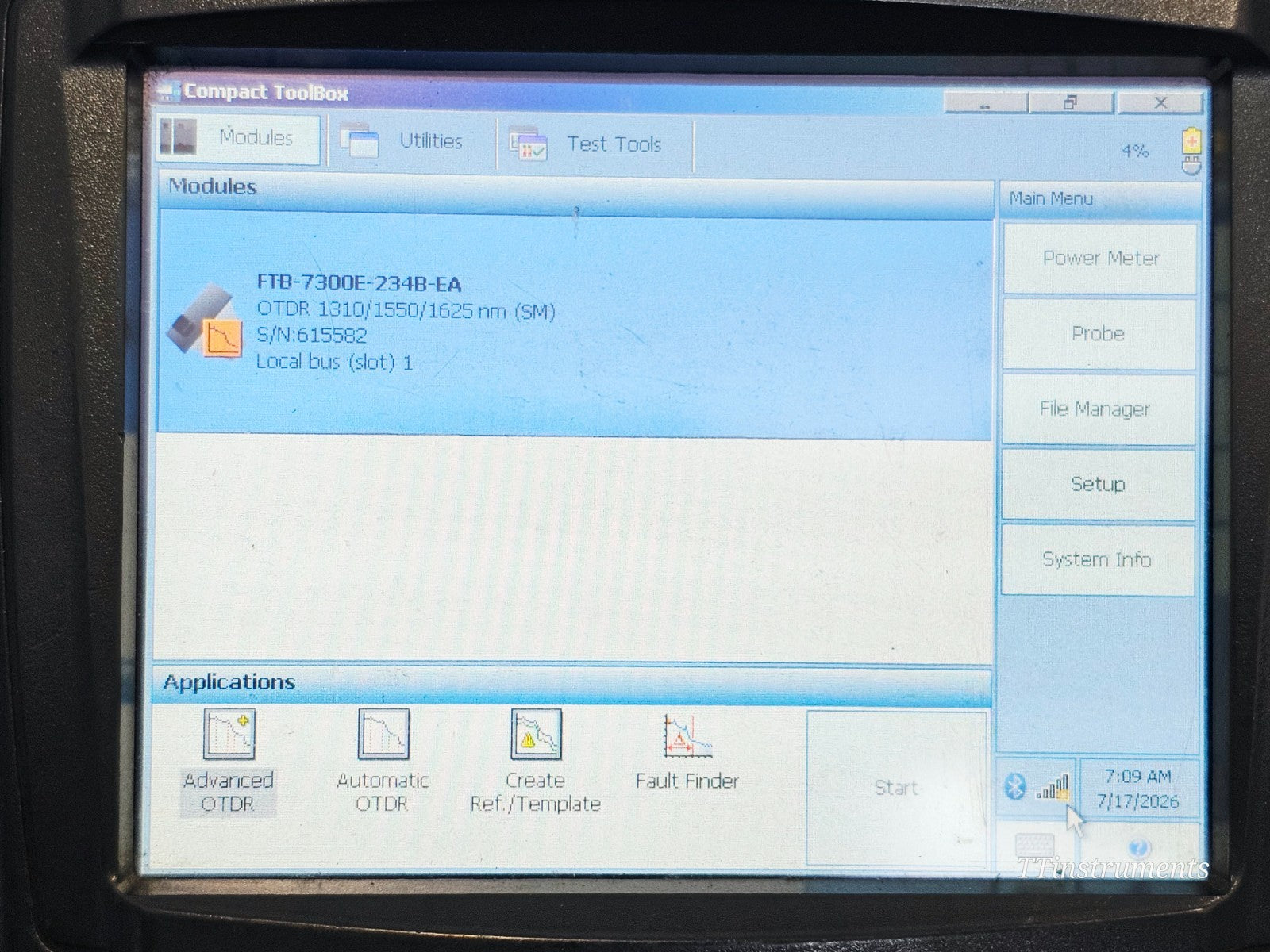 EXFO FTB-200 V2 with FTB-7300E OTDR 1310/1550/1625nm SM 39/37/37 dB SC-APC15