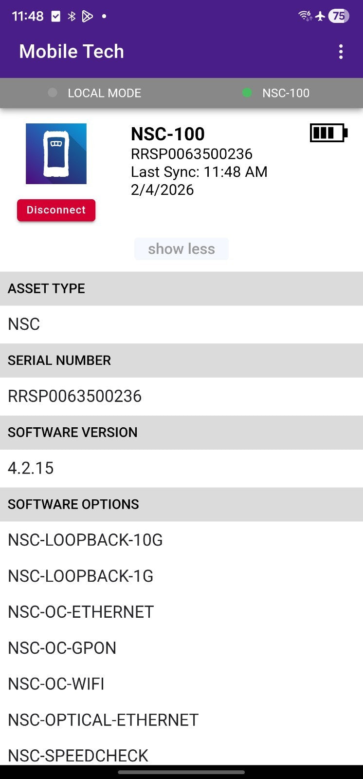 Viavi JDSU NSC-100 Tester 1G 10G LOOPBACK GPON Optical Ethernet WIFI Speedtest