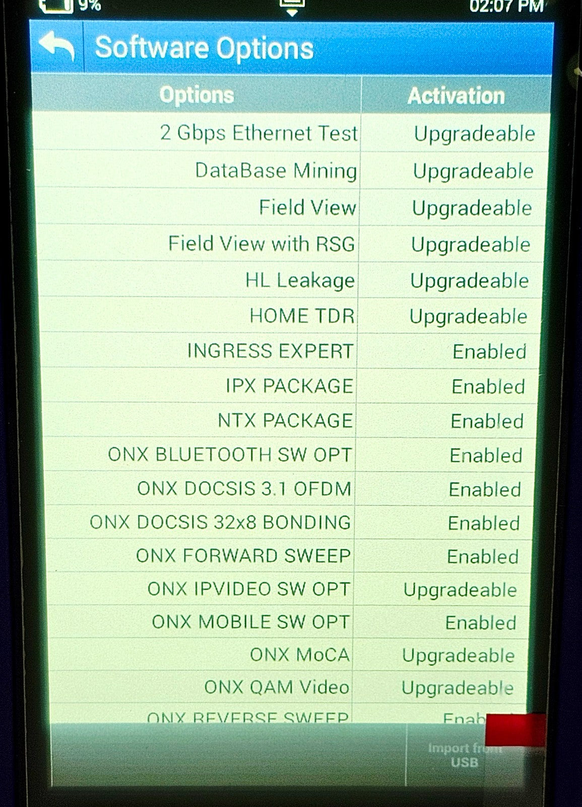 VIAVI OneExpert accessories included with used signal analyser