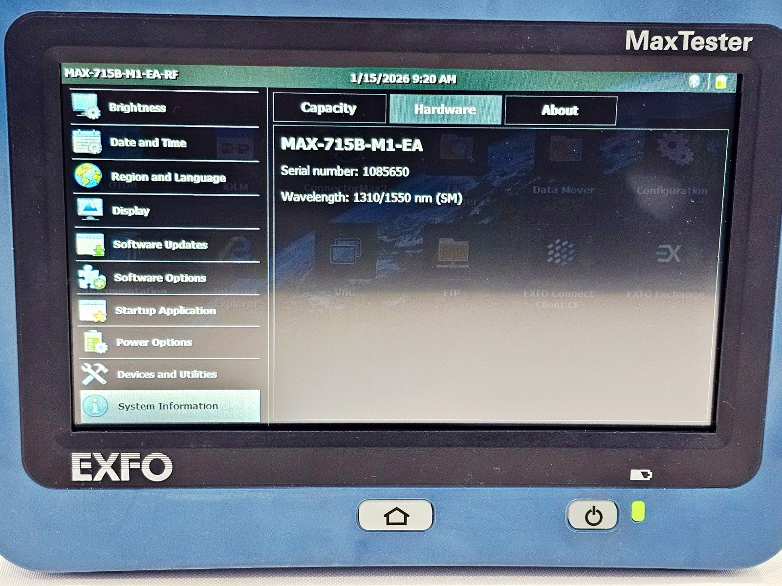 EXFO MAX-715B-M1 iOLM OTDR MaxTester 1310/1550 nm APC SM