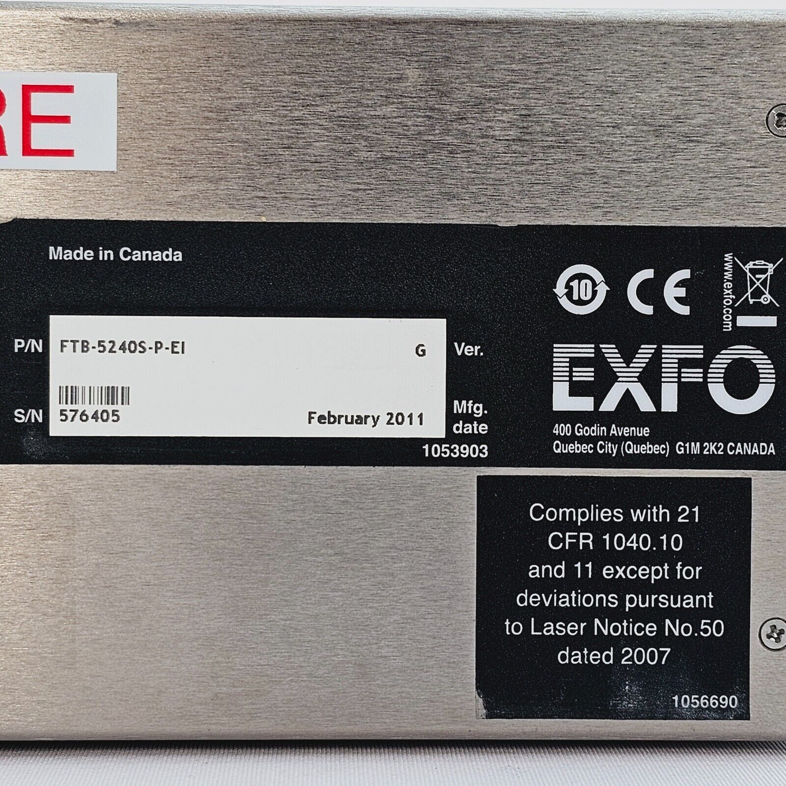 EXFO FTB-5240S-P Optical Spectrum Analyzer w/ Polarization Controller & In-Band