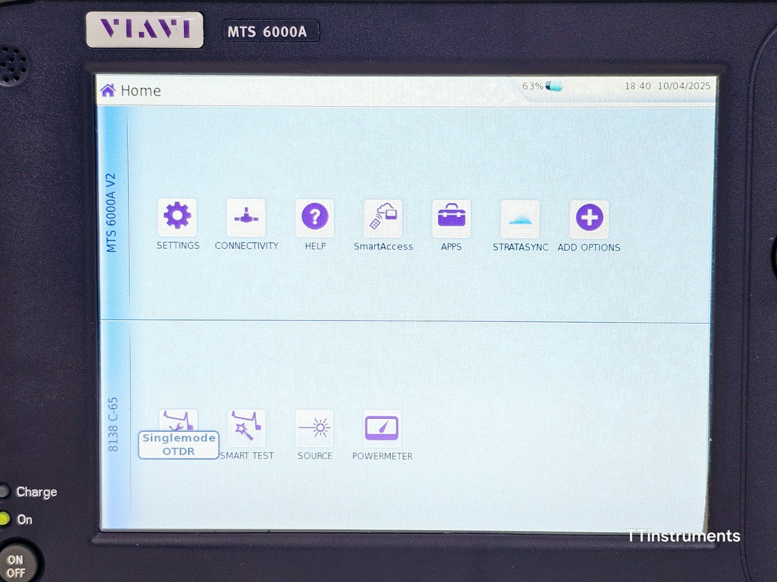 Viavi JDSU 6000A V2 Mainframe with 8138C-65 1310/1550/F1650 OTDR 47.5 dB 8138C65