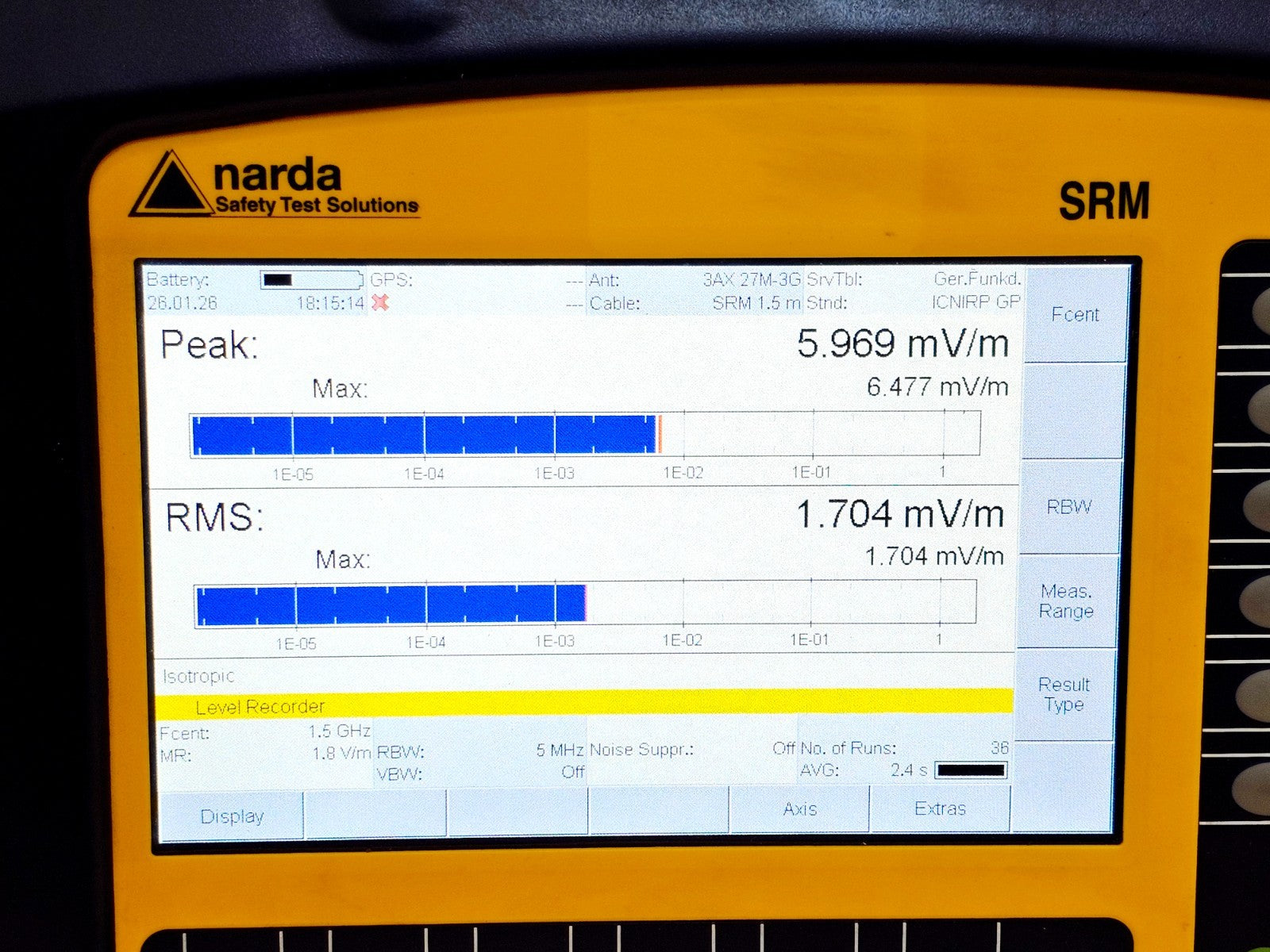 Narda SRM-3006 Selective Radiation Meter 3006/01 + 3501/03 Probe 27MHz - 3GHz ..19