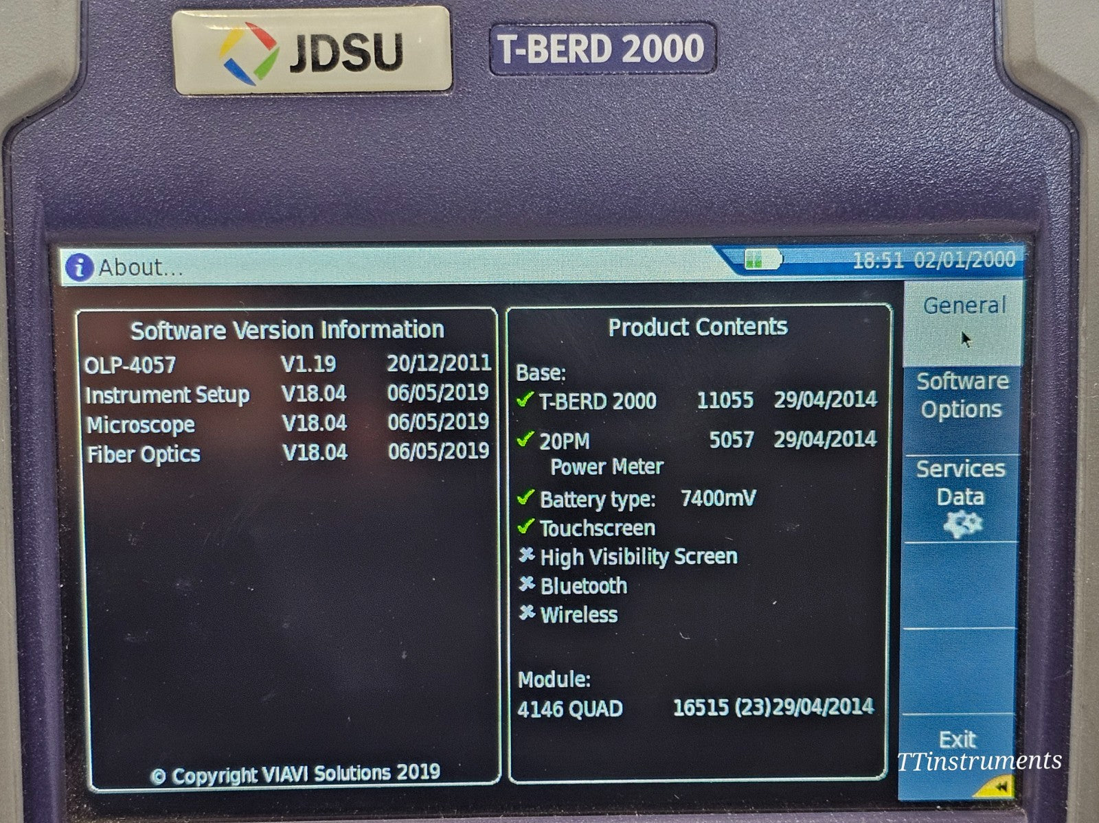 Bulkhead adapters LC SC PC and SC-APC included with T-BERD 2000 OTDR kit