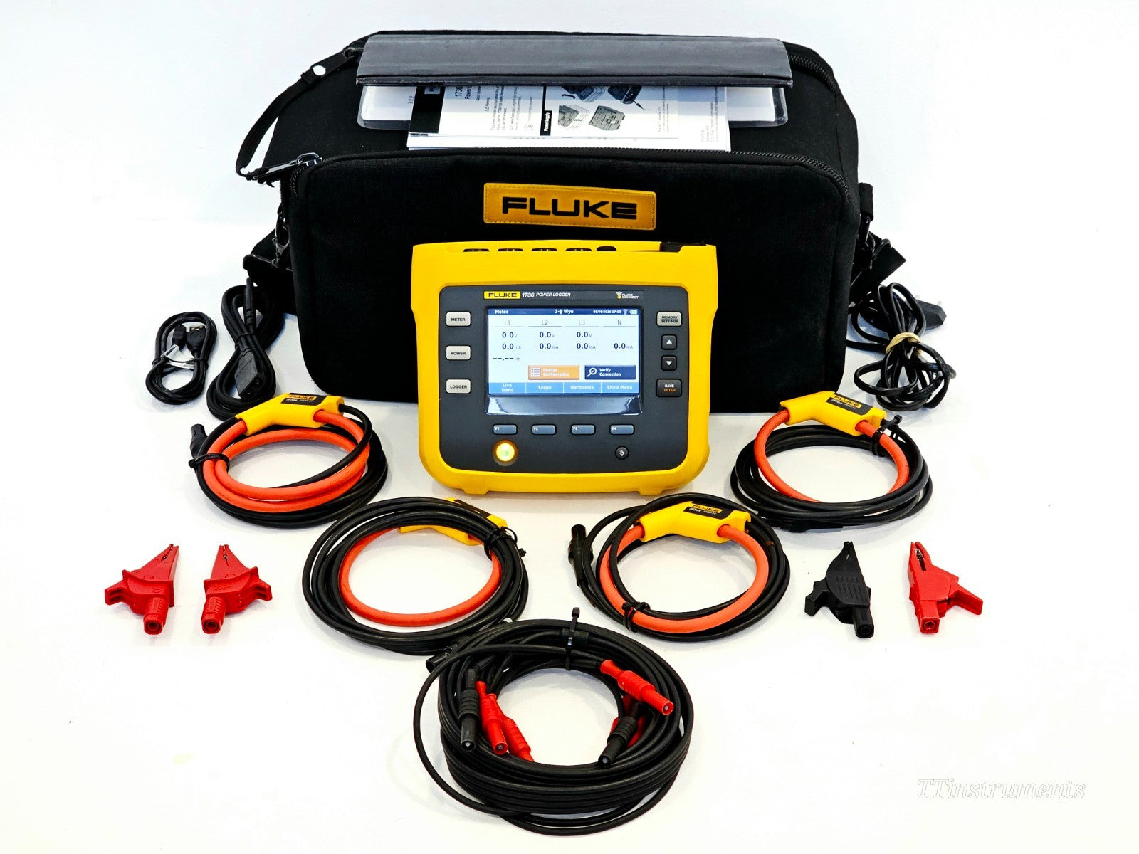 Fluke 1736 used three-phase power logger analyser electrical power quality measurement