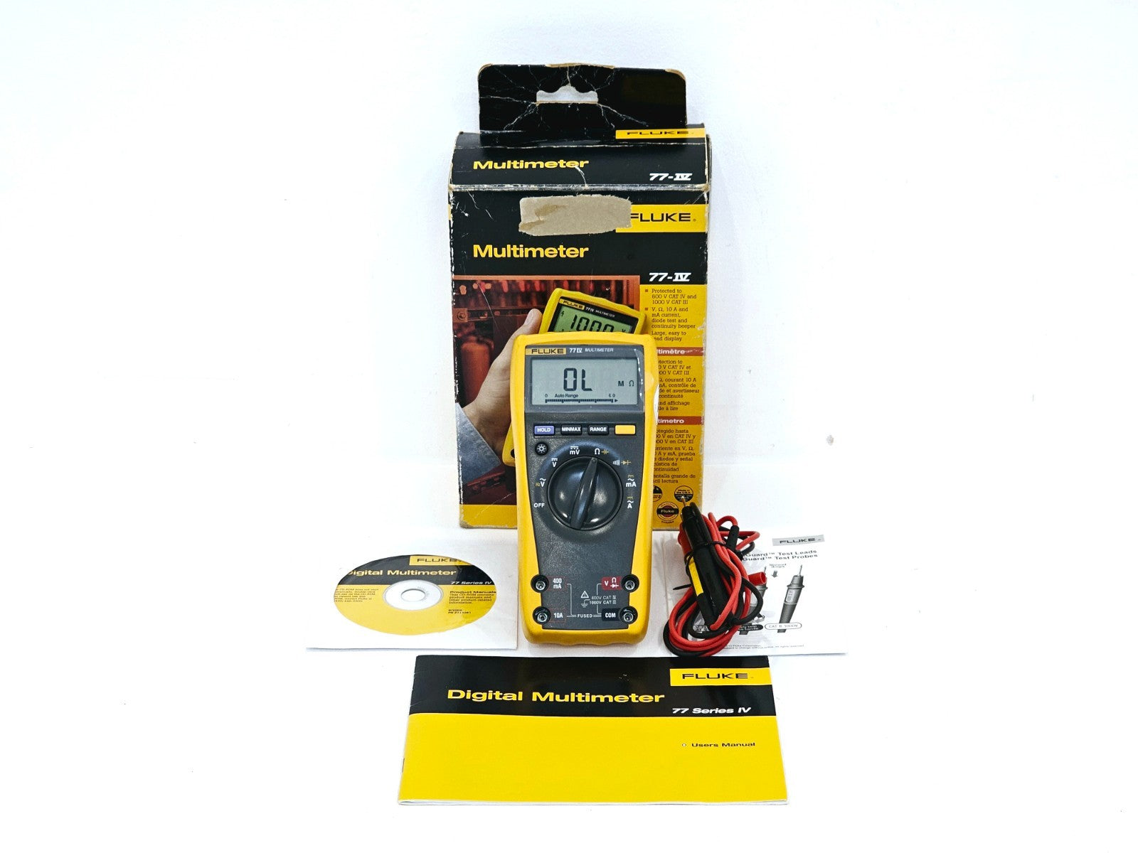 FLUKE 77-4/EUR 77-IV Digital Multimeter 6000 Count 3.75 Digit 1000V Backlit