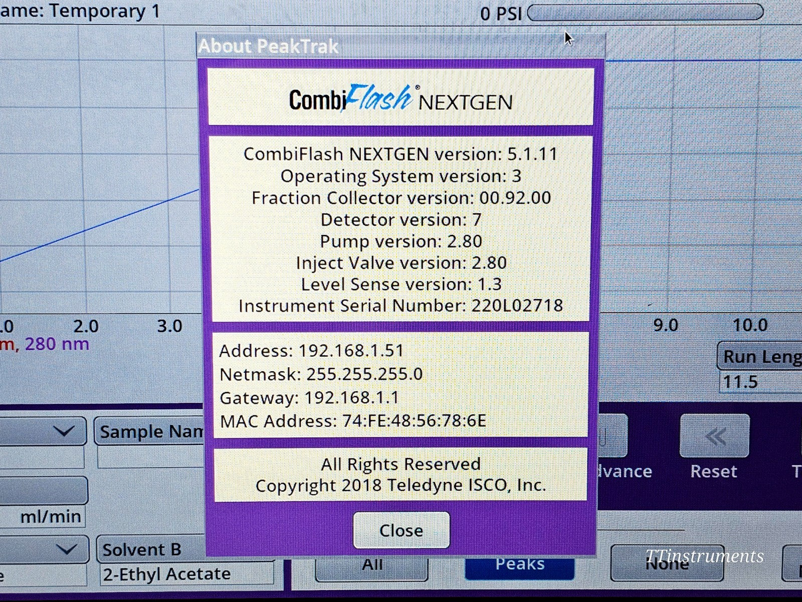 Serviced Teledyne ISCO CombiFlash NEXTGEN 300+ EZ Prep UV Chromatography System