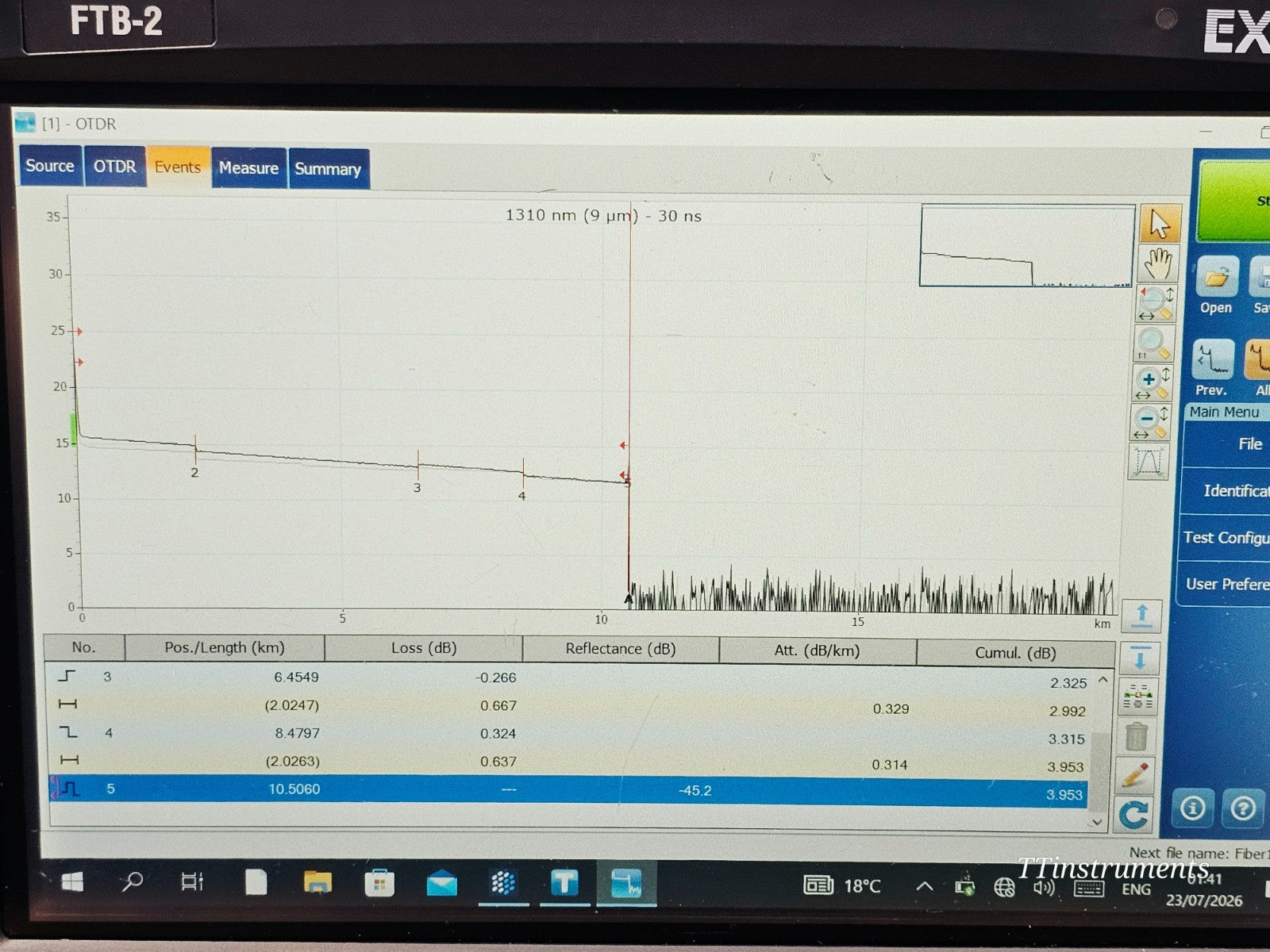 EXFO Calibrated FTB-2 with FTBx-720C OTDR 1310/1550 + FTBx-945 OLTS MFD 202019